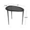 Black Aluminum Abstract Oval Shaped Accent Table with Shaded Glass Top